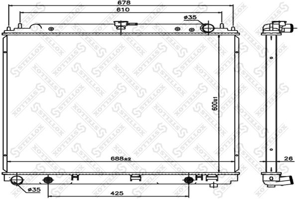 10-26784-SX_радиатор системы охлаждения!\ Nissan Pathfinder/Frontier/Xterra/Navara VQ40DE 04>