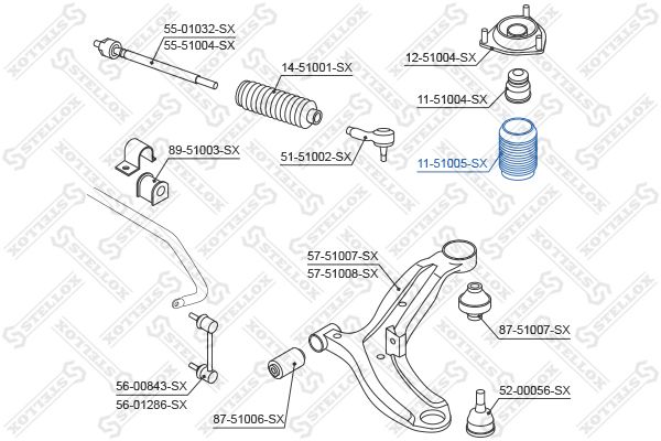 11-51005-SX_пыльник амортизатора переднего!\ Hyundai Accent 99>