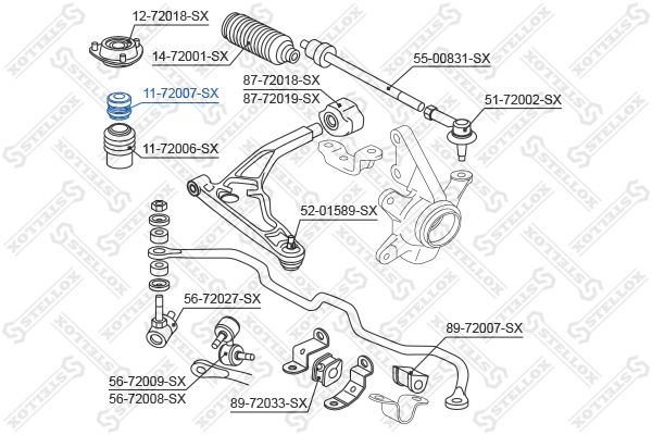 11-72007-SX_отбойник амортизатора переднего!\ Mitsubishi Galant 88-92/Space Wagon 91-00