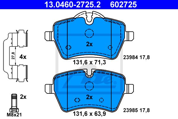 13.0460-2725.2_=1277 00 !колодки дисковые п.\ BMW Mini Cooper 1.6i/D 06>