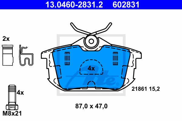 13.0460-2831.2_=605 02=571941B !колодки дисковые з.\ Volvo S40 all 95-04