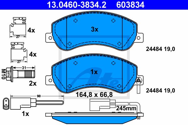 13.0460-3834.2_=1250 02 [1433952] !колодки дисковые п.\ Ford Transit 2.2TDCi/2.4TDCi/2.3 16V 06>