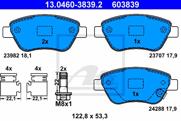 13.0460-3839.2_=858 31=FDB1920=FO827781 !колодки дисковые п.\ Opel Corsa 1.0-1.4/1.3CDTi 06>