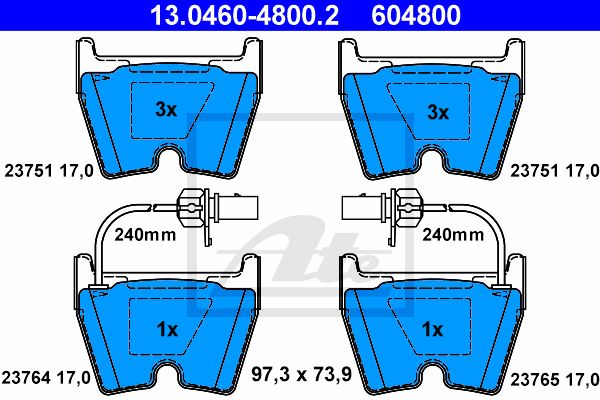 13.0460-4800.2_=896 02=FDB1664 !колодки дисковые п.\ VW Phaeton 6.0/5.0TDi, Audi A6 4.2 02>