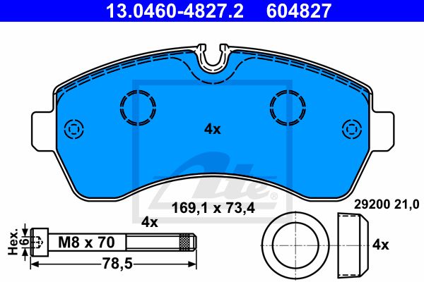 13.0460-4827.2_=P50059=1243 00=FVR1777 !колодки дисковые п.\ MB Sprinter, VW Crafter 50 2.5TDi 06>