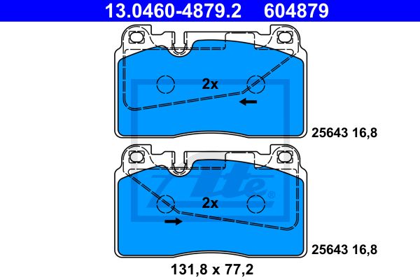 13.0460-4879.2_колодки дисковые передние!\ Audi Q5 2.0TFSI/3.0TFSI/2.0TDI/3.0TDI 08>