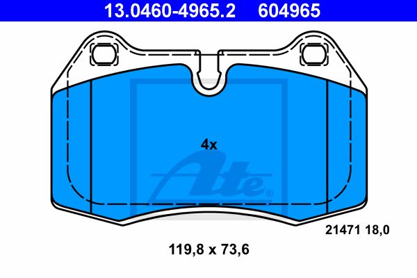 13.0460-4965.2_=441 00=571852B !колодки дисковые п.\ BMW E38 2.8-3.5/2.5TDs 95-01/E31 4.0-5.6 94-99