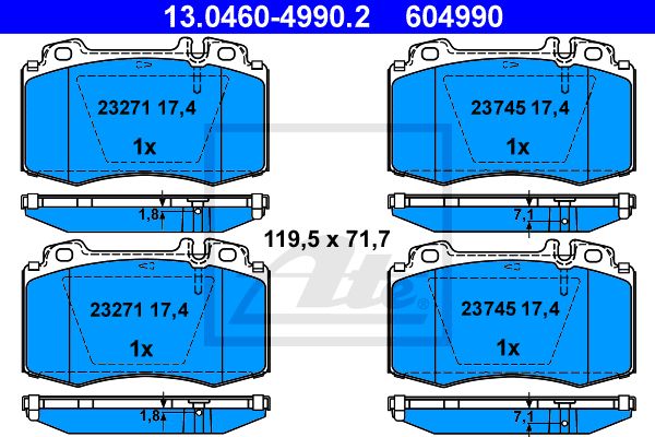 13.0460-4990.2_!колодки дисковые п.\ MB W220/W211 02>