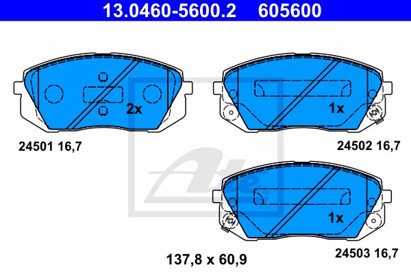 13.0460-5600.2_колодки дисковые передние\ Hyundai ix35, KIA Sportage 2.0/CRDi 10>