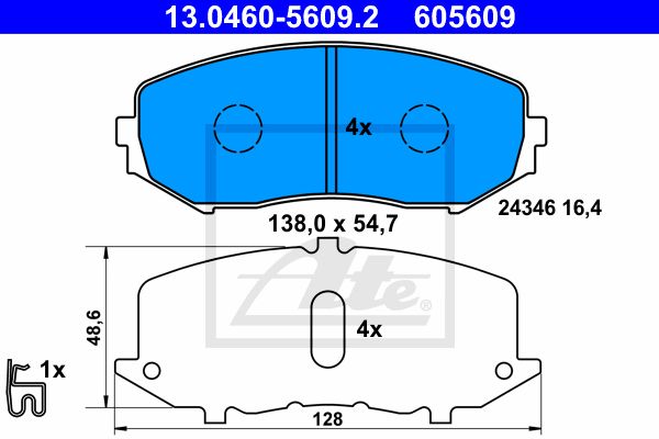 13.0460-5609.2_=P79018=1225 02 !колодки дисковые п.\ Suzuki Grand Vitara 1.6VVT/2.0i JLX/1.9DDiS 06>