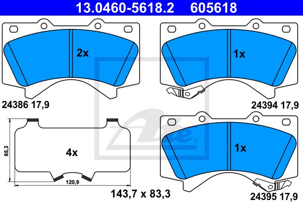 13.0460-5618.2_колодки дисковые передние\ Toyota Land Cruiser 4.7 V8/4.5D V8 08>