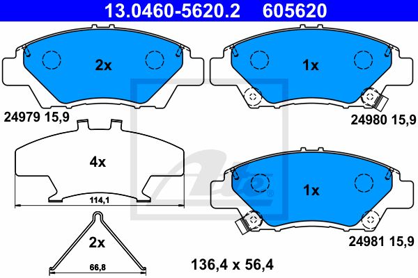 13.0460-5620.2_колодки дисковые передние!\ Honda Insight 1.3 Hybrid/Jazz III 1.2/1.4i 08>