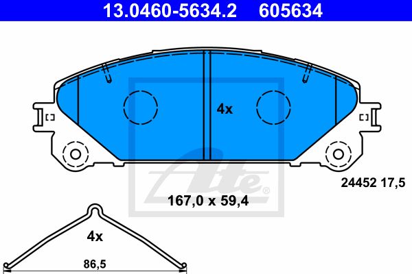 13.0460-5634.2_колодки дисковые передние!\ Lexus RX270/350/450H, Toyota HighLander 3.5 08>