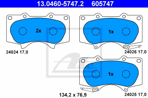 13.0460-5747.2_=988 00 !колодки дисковые п.\ Toyota Land Cruiser 4.0i/3.0D 03>