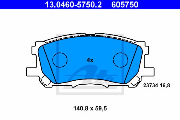 13.0460-5750.2_=FDB1715=D2249-01=1039 00 [0446548080] !колодки дисковые п.\ Lexus RX300 all 03>