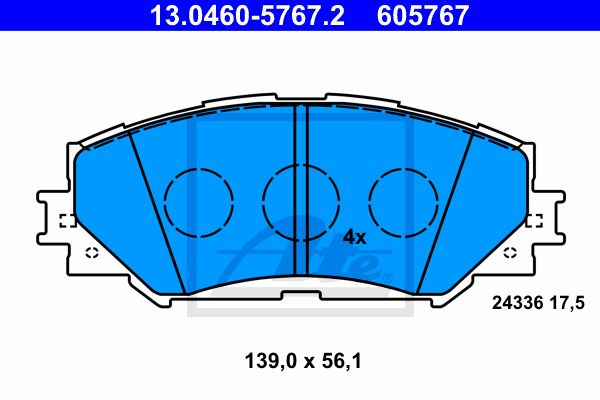 13.0460-5767.2_=P83082 [0446542160] !колодки дисковые п.\ Toyota RAV4 2.0/2.2D/Auris1.4-1.6/1.4D 06>