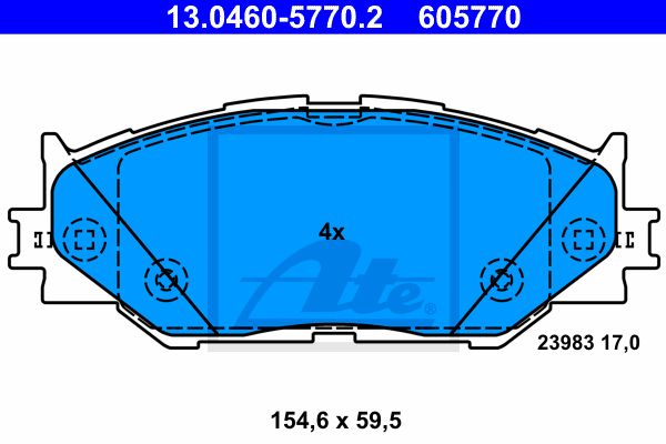 13.0460-5770.2_=1201 00 [0446553020] !колодки дисковые п.\ Lexus IS 2.5/2.2D 05>