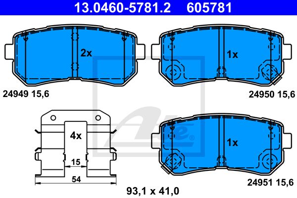 13.0460-5781.2_колодки дисковые задние!\ Hyundai i20 1.4/1.4/1.6CRD 08>