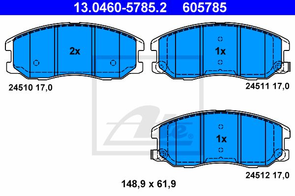 13.0460-5785.2_=1261 12 !колодки дисковые п.\ Opel Antara, Chevrolet Captiva 2.4/3.2/2.0/CDTi 06>