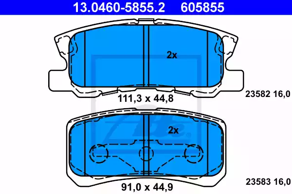 13.0460-5855.2_=803 02=FDB1604 !колодки дисковые з.\ Mitsubishi Pajero/Montero 1.8GDi-3.5GDi 99>