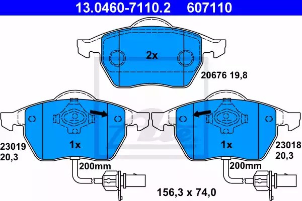 13.0460-7110.2_=224742 !колодки дисковые п.\ VW Passat 97>