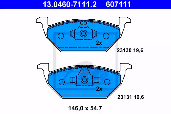 13.0460-7111.2_=224740 !колодки дисковые п.\ Audi A3, VW Golf IV 97-01, Skoda Octavia 96-04