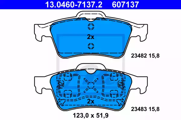 13.0460-7137.2_=573018B=842 00=FDB1540 !колодки дисковые з.\ Nissan Primera 02>, Renault Laguna 01>