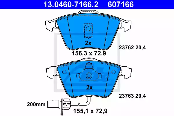 13.0460-7166.2_=FDB1407 !колодки дисковые п.\ Audi A6 2.4/2.7/3.0/2.5TDi Quattro 01>