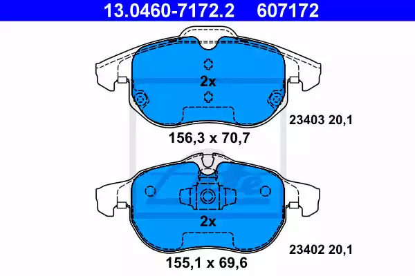 13.0460-7172.2_=888 00=573089B !колодки дисковые п.\ Opel Vectra C/Signum 1.8i-2.2DTi 02>