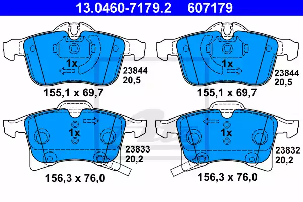 13.0460-7179.2_=1036 02 !колодки дисковые п.\ Opel Astra H/Meriva/Zafira 1.4-2.0/1.7CDTi 03>