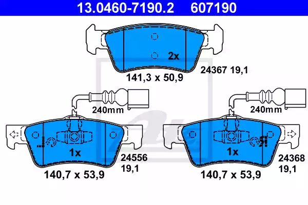 13.0460-7190.2_=1187 02=FDB1460 !колодки дисковые з.\ VW Touareg 3.2/4.2/6.0/2.5TDi/3.0TDi 02>