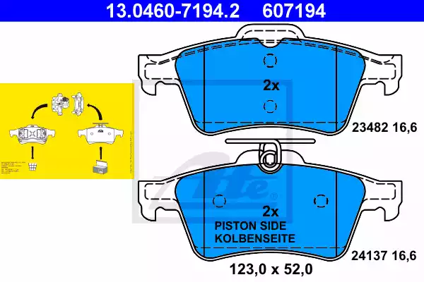 13.0460-7194.2_колодки дисковые з. !\ Saab 9-3, Opel Vectra, Ford Focus 1.4-3.2 02>