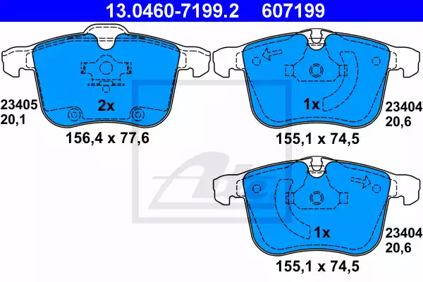 13.0460-7199.2_=1053 00 !колодки дисковые п.\ Opel Vectra 3.0 CDTi/3.2i V6 GTS 03>, SAAB 9-3 02>