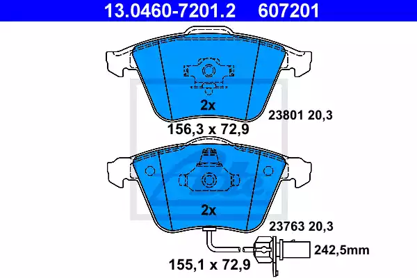 13.0460-7201.2_=964 12 !колодки дисковые п.\ Audi A8 3.0-4.0DT 02> disc 360x34