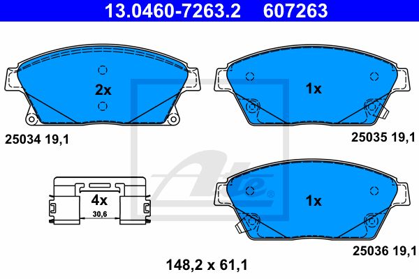 13.0460-7263.2_колодки дисковые передние!\ Opel Astra, Chevrolet Cruze 1.4-1.8/1.3CDTi-2.0CDTi 09>