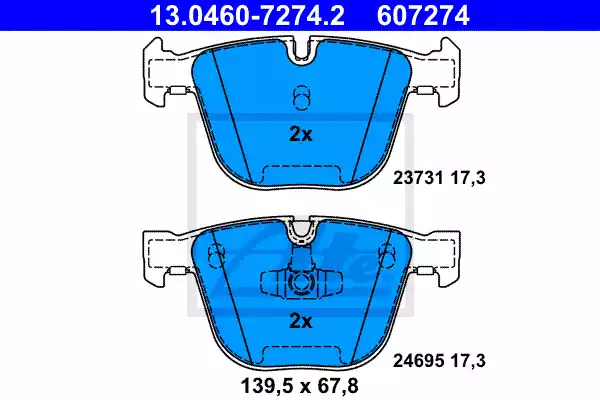 13.0460-7274.2_колодки дисковые задние!\ BMW F07GT/F01/F02/F03/F04 3.5i-4.0d 08>