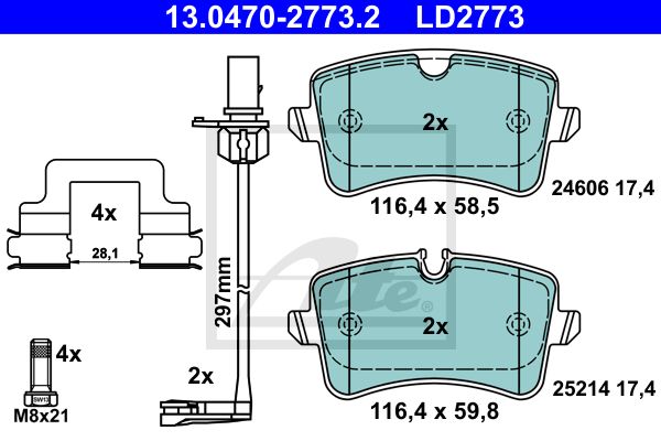 13.0470-2773.2_колодки дисковые задние!\ Audi A8 4.2FSI/TDI 09>