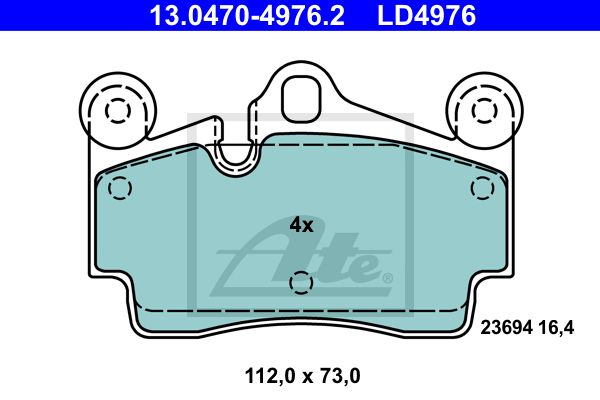 13.0470-4976.2_колодки дисковые задние!\ VW Touareg 3.2/3.6/4.2/6.0/2.5TDi/3.0TDi 02>