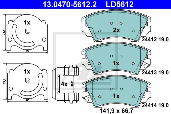 13.0470-5612.2_колодки дисковые передние! с антискрип. пл.\Opel Insignia 2.0CDTi 190HP/2.0 Turbo 08>