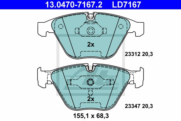 13.0470-7167.2_колодки дисковые передние! Ceramic\ BMW E65/E66 3.5i/4.5i/3.0D/4.0D 01>