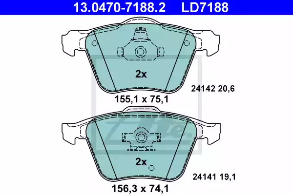 13.0470-7188.2_колодки дисковые передние! ceramic\ Volvo XC90 2.5iT/3.0i T6 02>