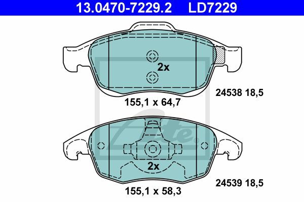 13.0470-7229.2_колодки дисковые передние! Ceramic\ Citroen C4 Picasso 1.6HDi/1.8i 06>