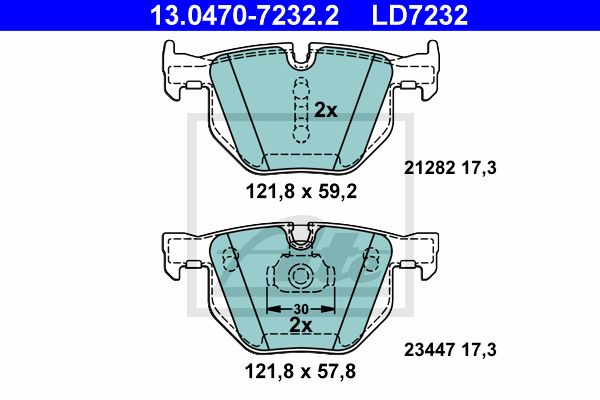 13.0470-7232.2_колодки дисковые задние! Ceramic\ BMW X5 (E70)/X6 (E71, E72)3.0D/4.0D 07>