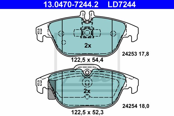 13.0470-7244.2_колодки дисковые задние! Ceramic\ MB W204 1.8-3.5 07>