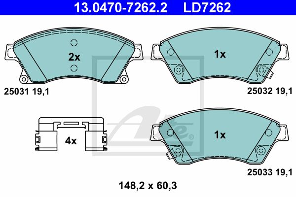 13.0470-7262.2_колодки дисковые п.! ceramic\ Opel Astra, Chevrolet Cruze 1.4/1.6/1.3CDTi-2.0CDTi 09>