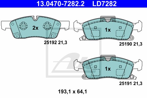 13.0470-7282.2_колодки дисковые пер.!для усил.ход.части\Jeep Grand Cherokee III/IV 3.6 V6/5.7 V8 09>