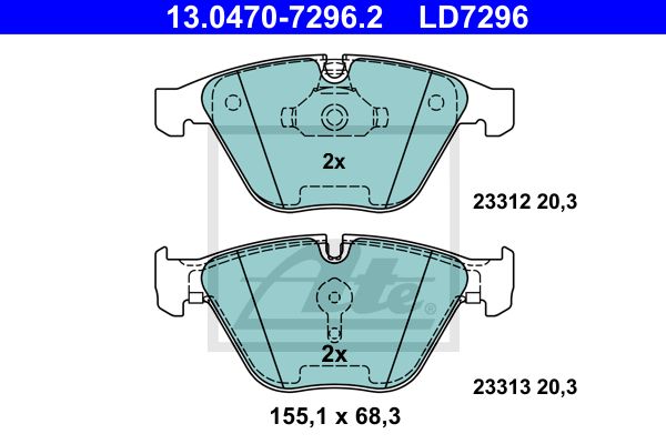 13.0470-7296.2_колодки дисковые передние!\ BMW E65/E66 3.5i/4.5i/3.0D/4.0D 01>