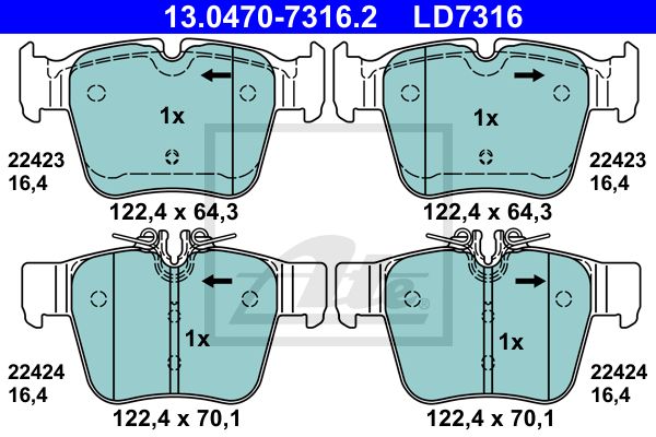 13.0470-7316.2_колодки дисковые задние! Сeramic\ MB W205/A205/C205 13>