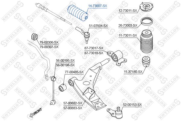 14-73007-SX_пыльник рейки рулевой!\ Chevrolet Epica 2.0/2.5 06>