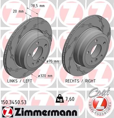 150.3450.53_диск тормозной !BZ задн. 320x20/78-5x120 \ BMW X5/X6 3.0i/3.0-3.5D 07>